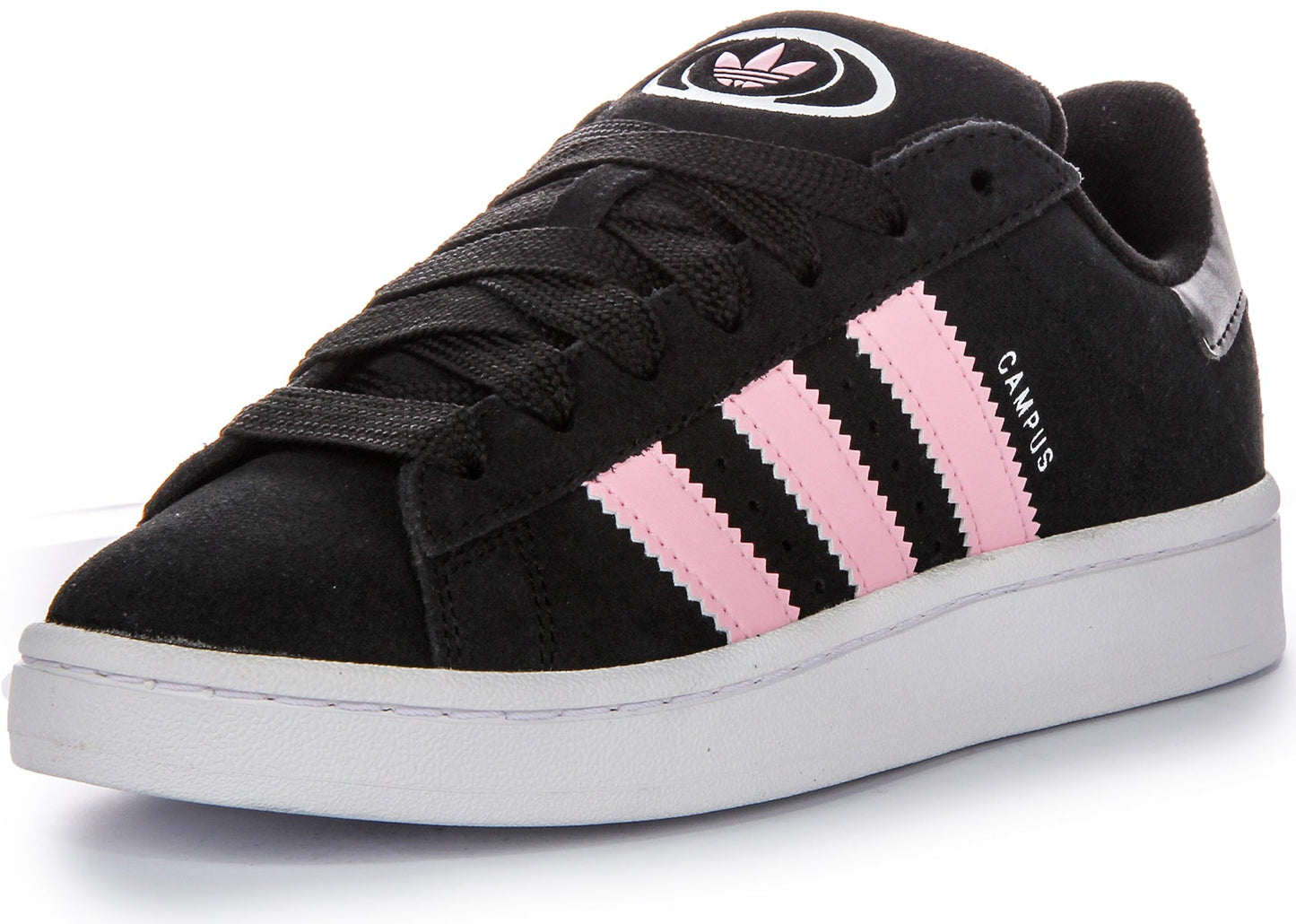 Baskets en cuir suédé noir et rose Adidas Campus 00S