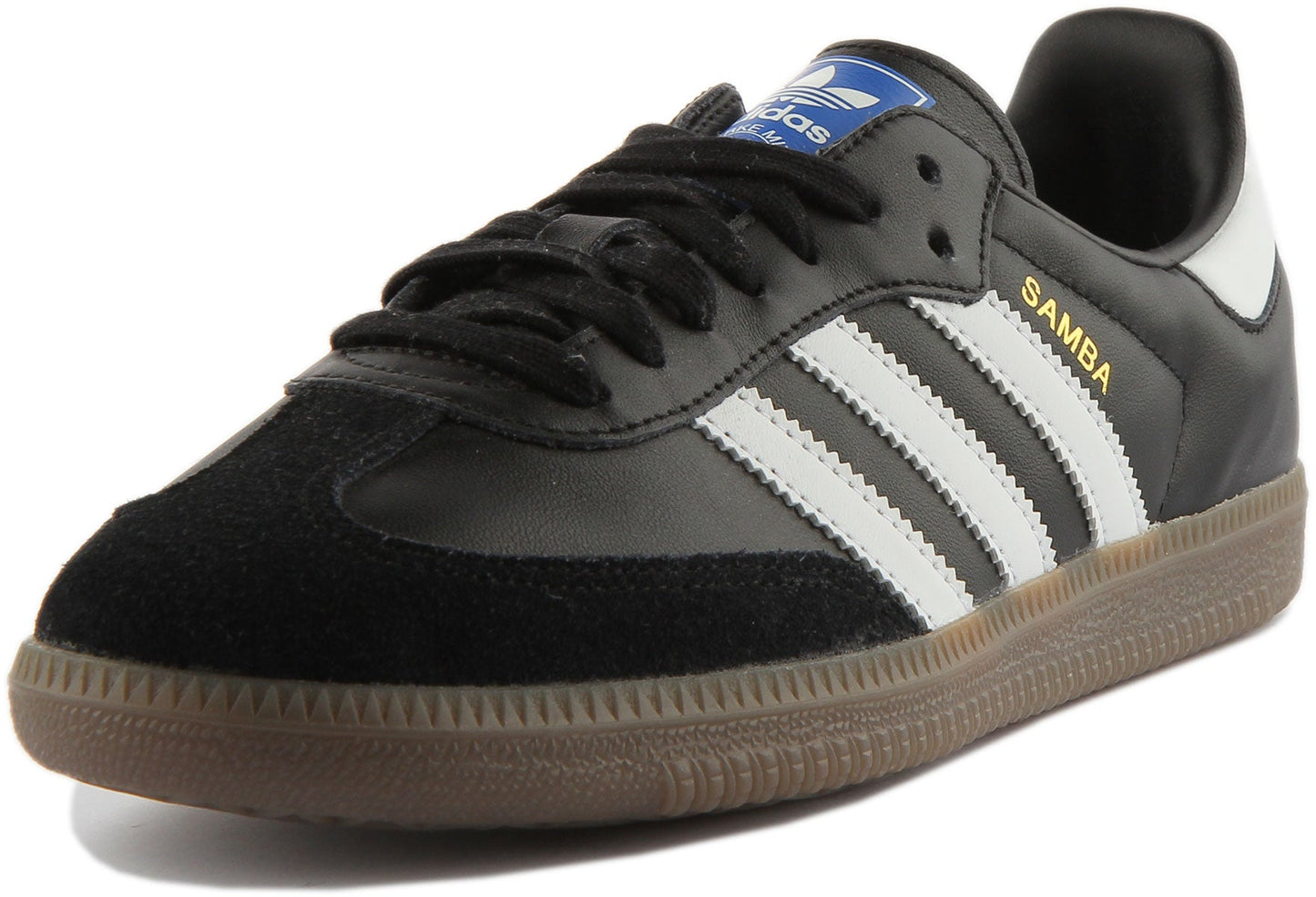 Adidas Samba OG Baskets Rétro Classiques à Lacets en Cuir Noir Blanc