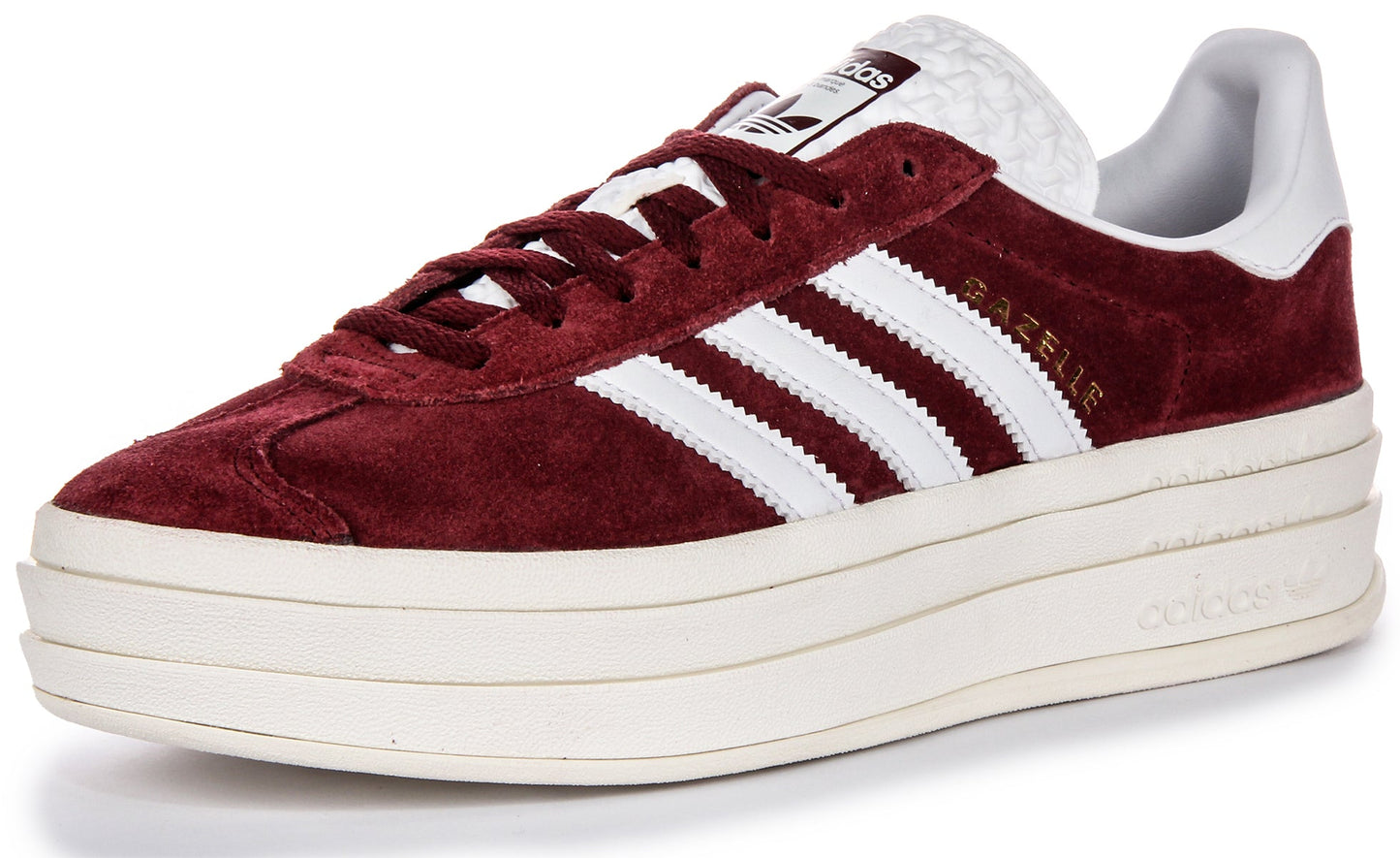 Adidas Gazelle Bold W Trois couches Baskets en cuir suédé pour femmes couleur bourgogne