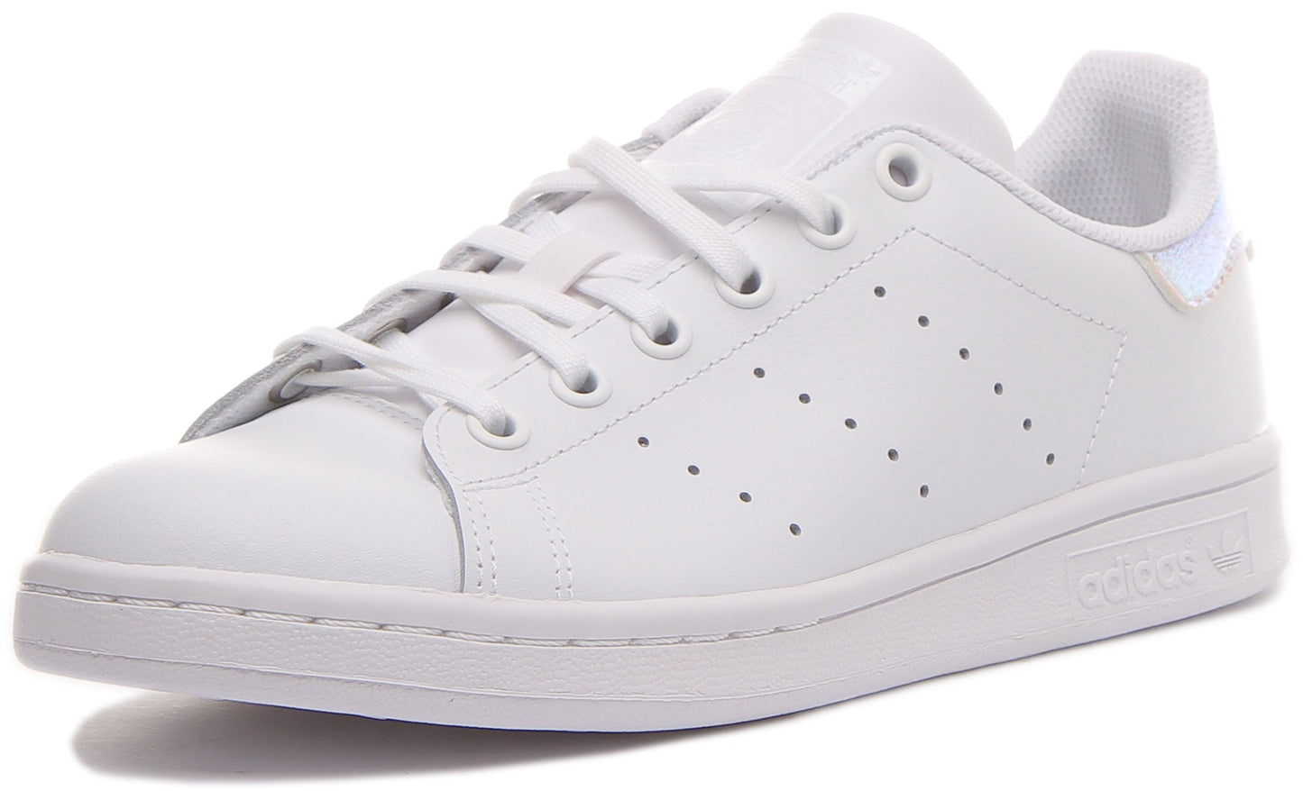 Adidas Stan Smith Baskets décontractées en cuir à lacets pour jeunes en blanc et rose