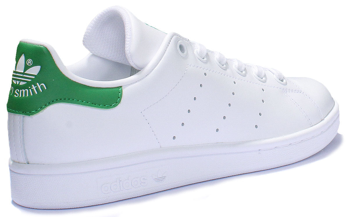 Adidas Stan Smith J Baskets en cuir à lacets pour jeunes en noir