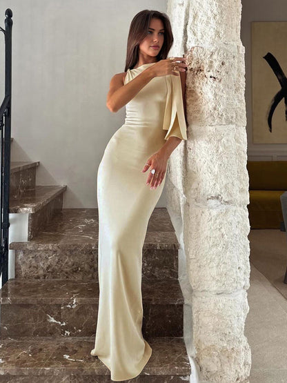 Women's Knotted Maxi Dress | Beige