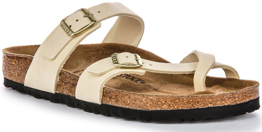 Birkenstock Mayari Sandales en cuir suédé pour femmes en beige