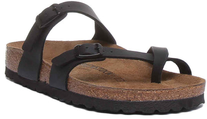 Birkenstock Mayari Sandale électrique à lanières métalliques pour femmes dans noire