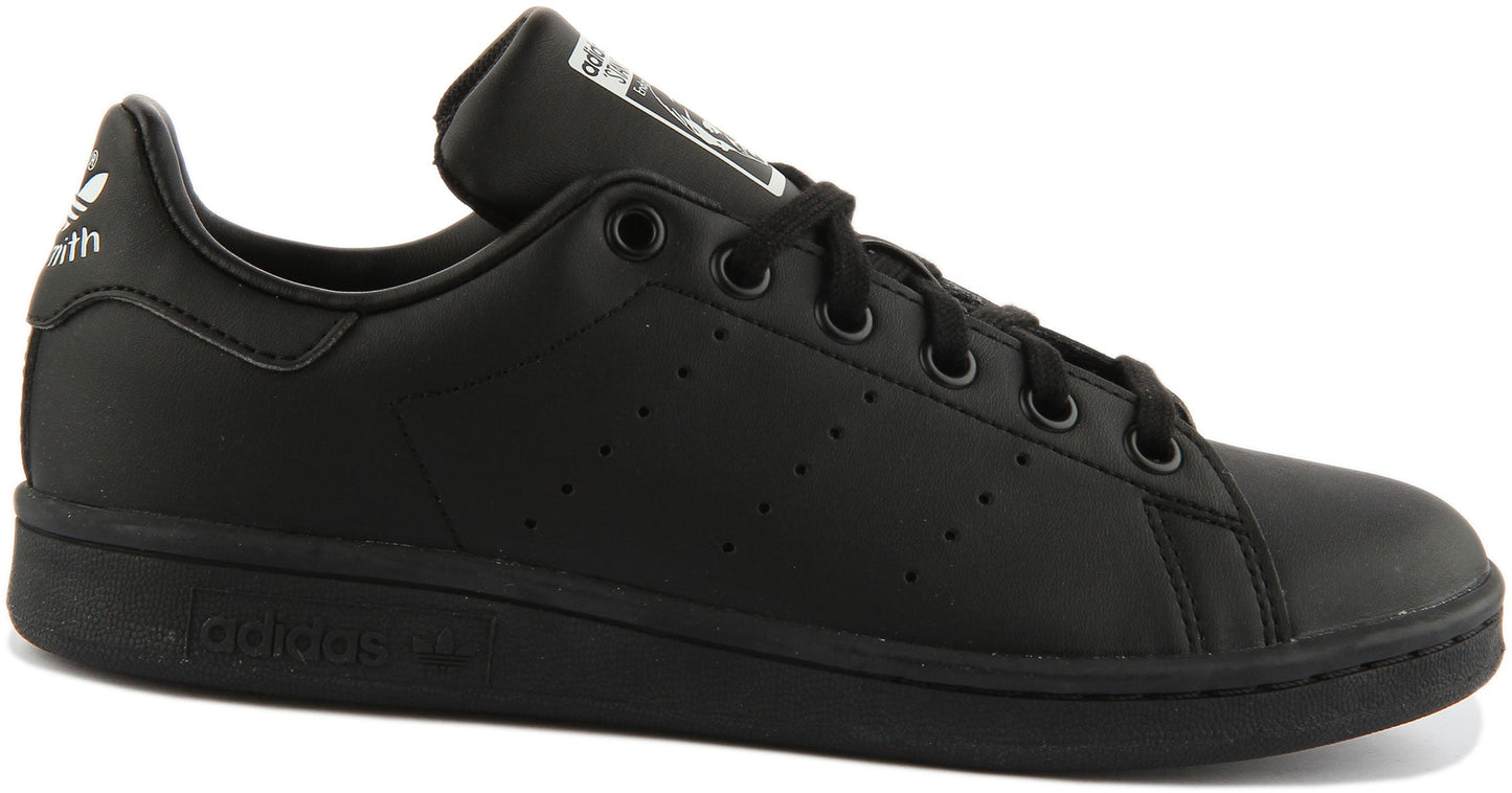 Adidas Stan Smith Baskets casual à lacets Primegreen pour jeunes en noir