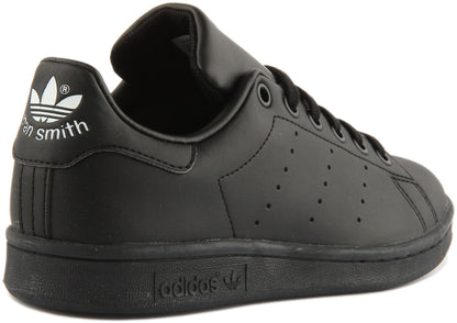Adidas Stan Smith Baskets casual à lacets Primegreen pour jeunes en noir