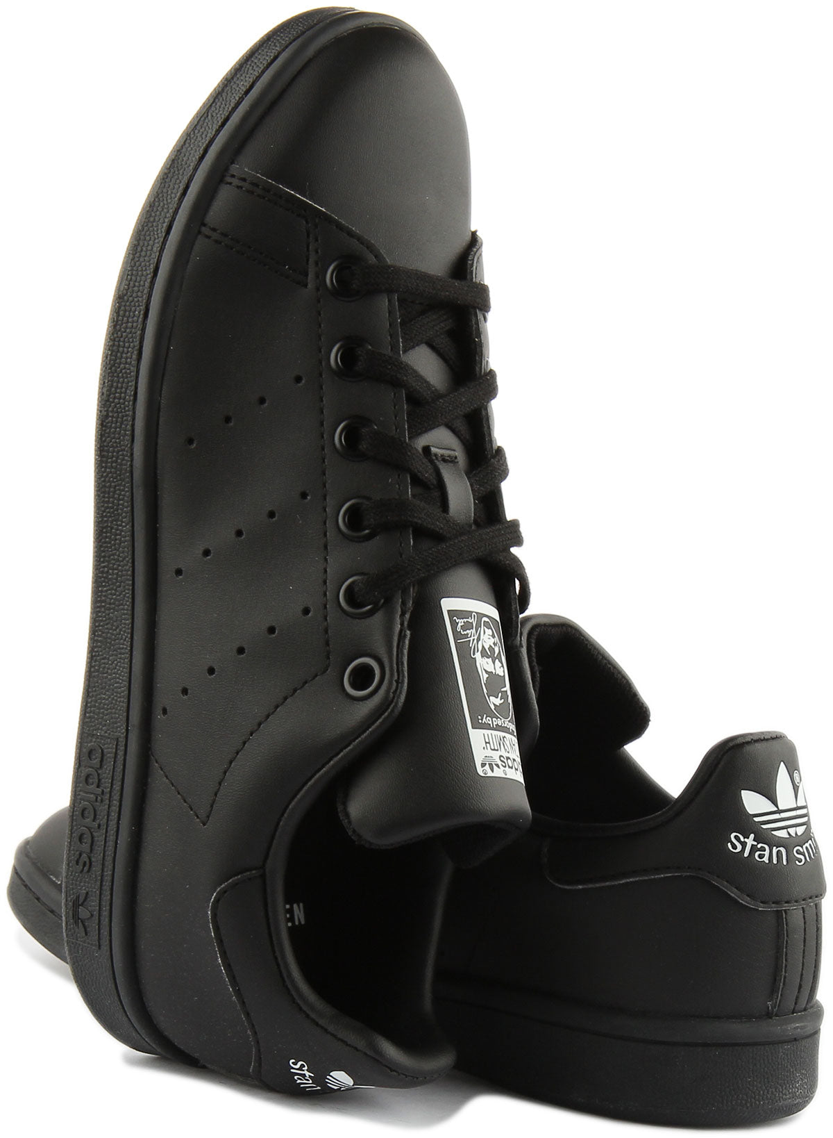 Adidas Stan Smith Baskets casual à lacets Primegreen pour jeunes en noir