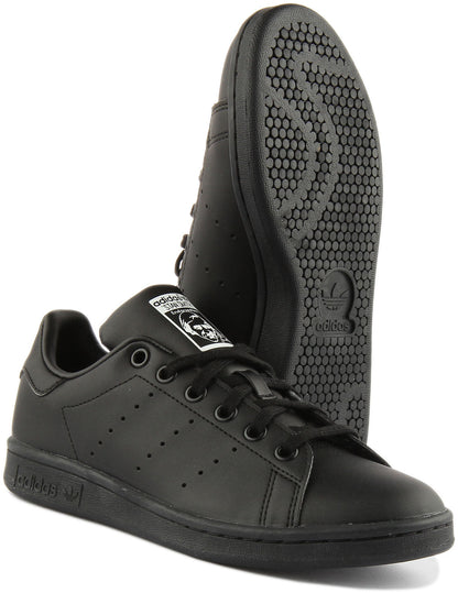 Adidas Stan Smith Baskets casual à lacets Primegreen pour jeunes en noir