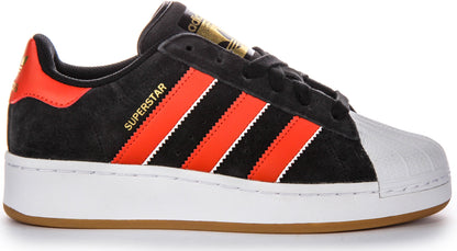 Baskets en cuir Adidas Superstar XLG pour femmes noir et rouge
