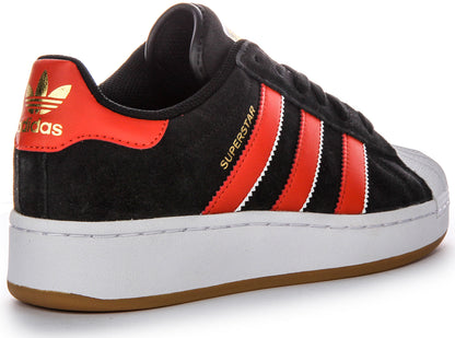Baskets en cuir Adidas Superstar XLG pour femmes noir et rouge
