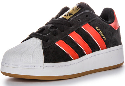 Baskets en cuir Adidas Superstar XLG pour femmes noir et rouge