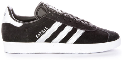 Baskets à lacets vintage Adidas Gazelle W pour femmes en argent noir