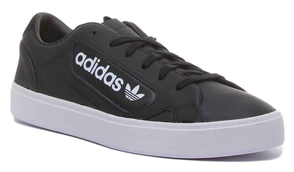 Adidas Sleek Coupoles blanches noires à lacets, baskets décontractées pour femmes