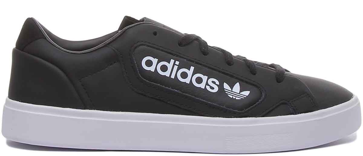 Adidas Sleek Coupoles blanches noires à lacets, baskets décontractées pour femmes