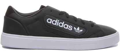 Adidas Sleek Coupoles blanches noires à lacets, baskets décontractées pour femmes