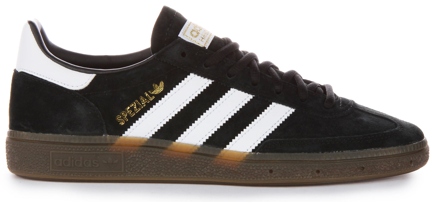 Adidas Handball Spezia Baskets Homme en Cuir Suédé Noir Blanc, Semelle Synthétique Solaire