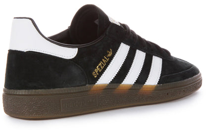 Adidas Handball Spezia Baskets Homme en Cuir Suédé Noir Blanc, Semelle Synthétique Solaire