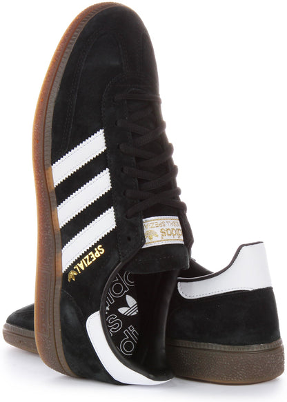 Adidas Handball Spezia Baskets Homme en Cuir Suédé Noir Blanc, Semelle Synthétique Solaire
