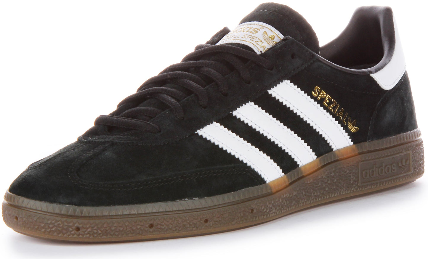 Adidas Handball Spezia Baskets Homme en Cuir Suédé Noir Blanc, Semelle Synthétique Solaire