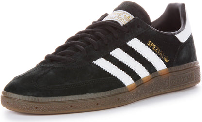 Adidas Handball Spezia Baskets Homme en Cuir Suédé Noir Blanc, Semelle Synthétique Solaire