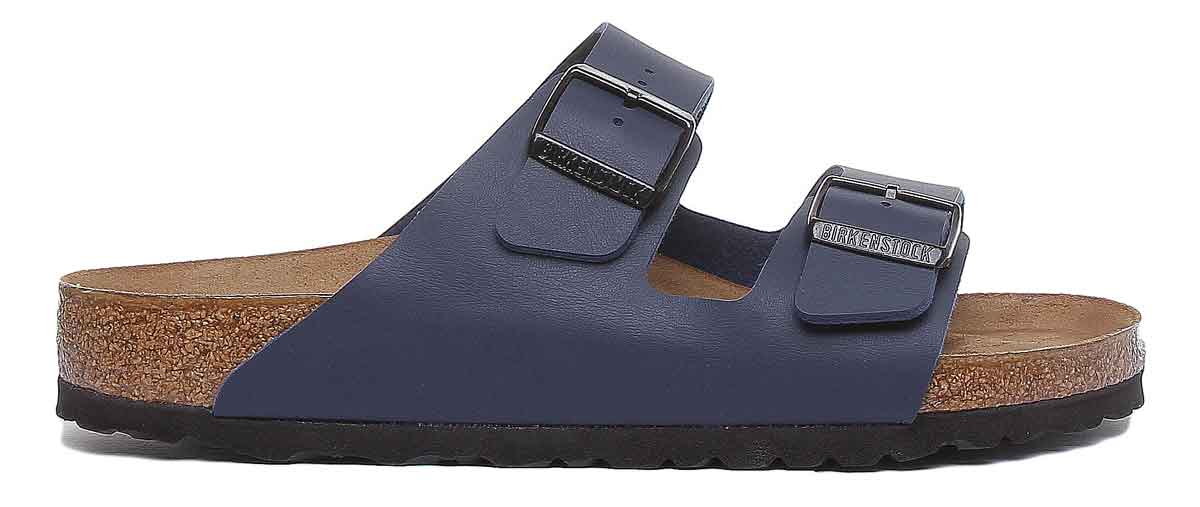 Birkenstock Arizona sandaleses bleues à deux brides, style Birko Flor