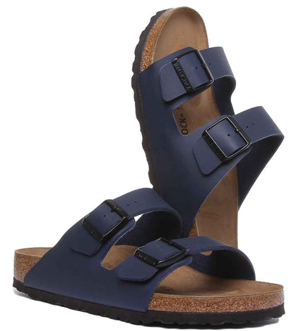 Birkenstock Arizona sandaleses bleues à deux brides, style Birko Flor