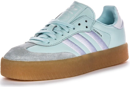 Adidas Platform 3 Stripes Retro Cont Sneakers Femme en Cuir Bleu
