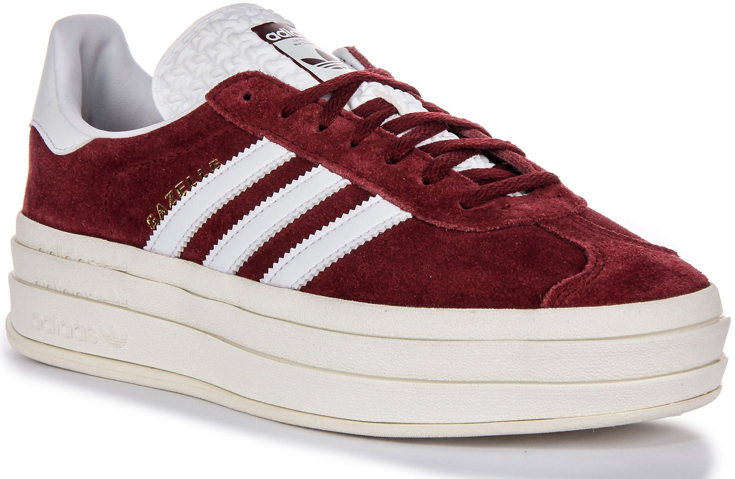 Adidas Gazelle Bold W Trois couches Baskets en cuir suédé pour femmes couleur bourgogne