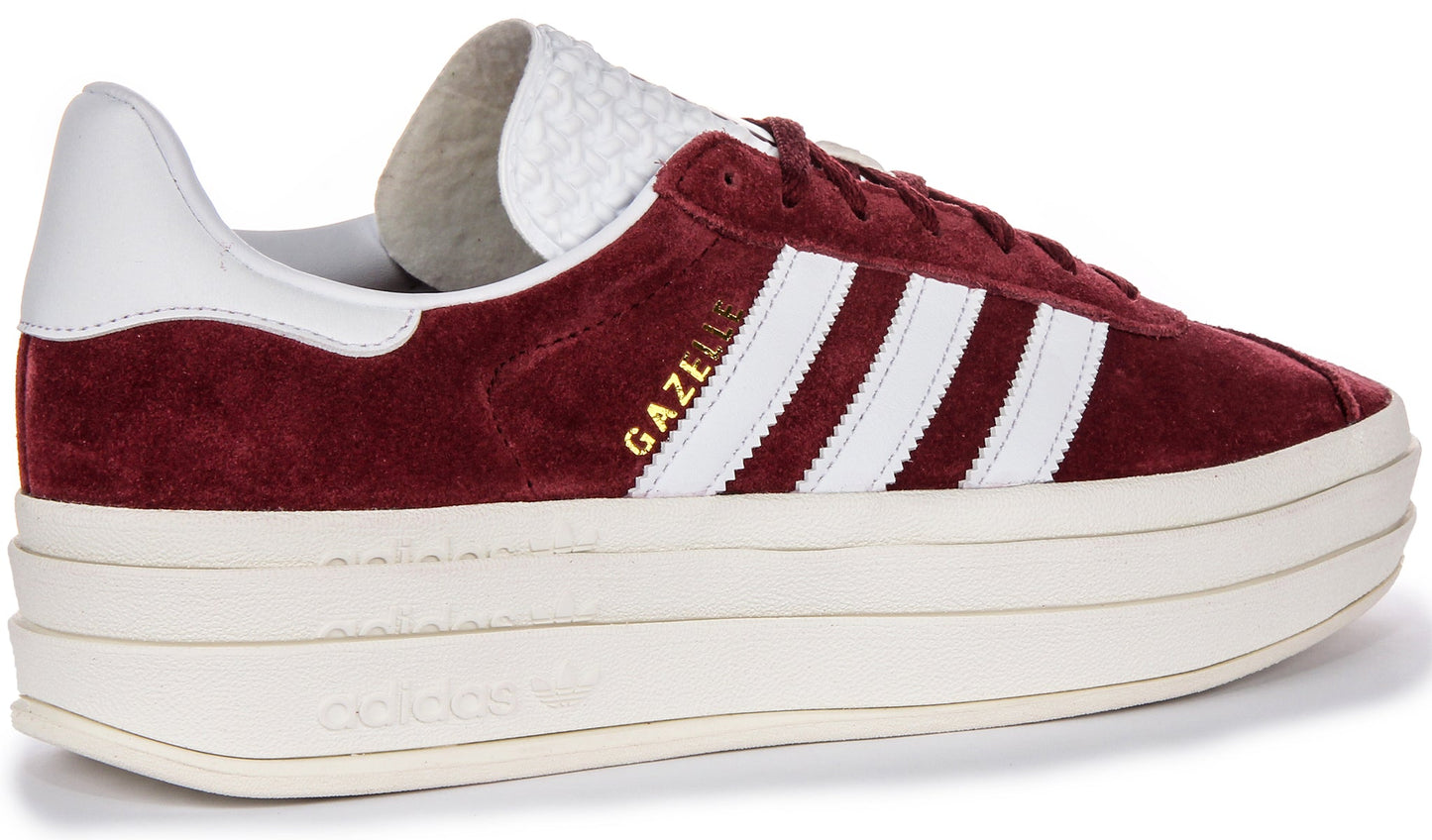 Adidas Gazelle Bold W Trois couches Baskets en cuir suédé pour femmes couleur bourgogne