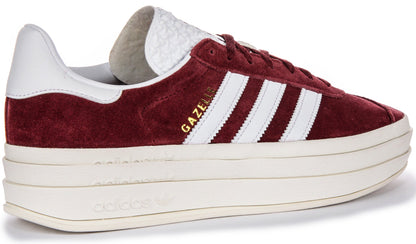 Adidas Gazelle Bold W Trois couches Baskets en cuir suédé pour femmes couleur bourgogne