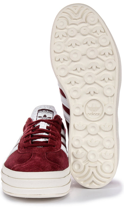 Adidas Gazelle Bold W Trois couches Baskets en cuir suédé pour femmes couleur bourgogne