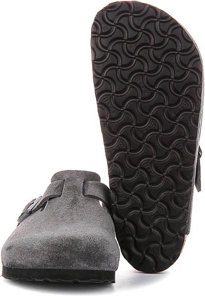 Birkenstock Boston Bs In Charcoal | Regular Fit