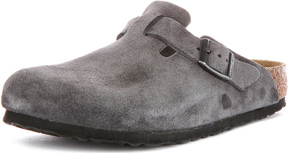 Birkenstock Boston Bs In Charcoal | Regular Fit