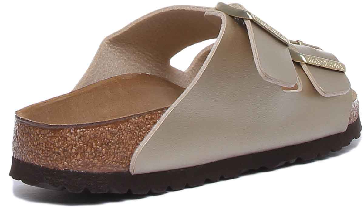 Birkenstock Arizona Sandales Birko Flor à Deux Brides pour Femmes en Birko Flor en Or