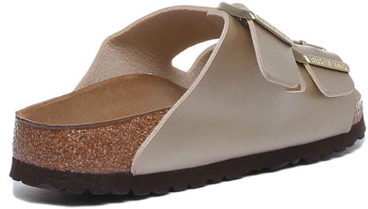 Birkenstock Arizona Sandales Birko Flor à Deux Brides pour Femmes en Birko Flor en Or