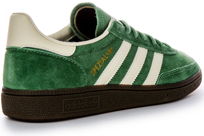 Baskets en cuir suédé pour hommes Adidas Handball Spezia avec semelle extérieure en gomme et empiècements synthétiques solaires en vert