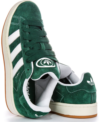 Adidas Campus 00S sneakers voor heren in groen suède leer, 3-strepen stijl Era zelfverdediging