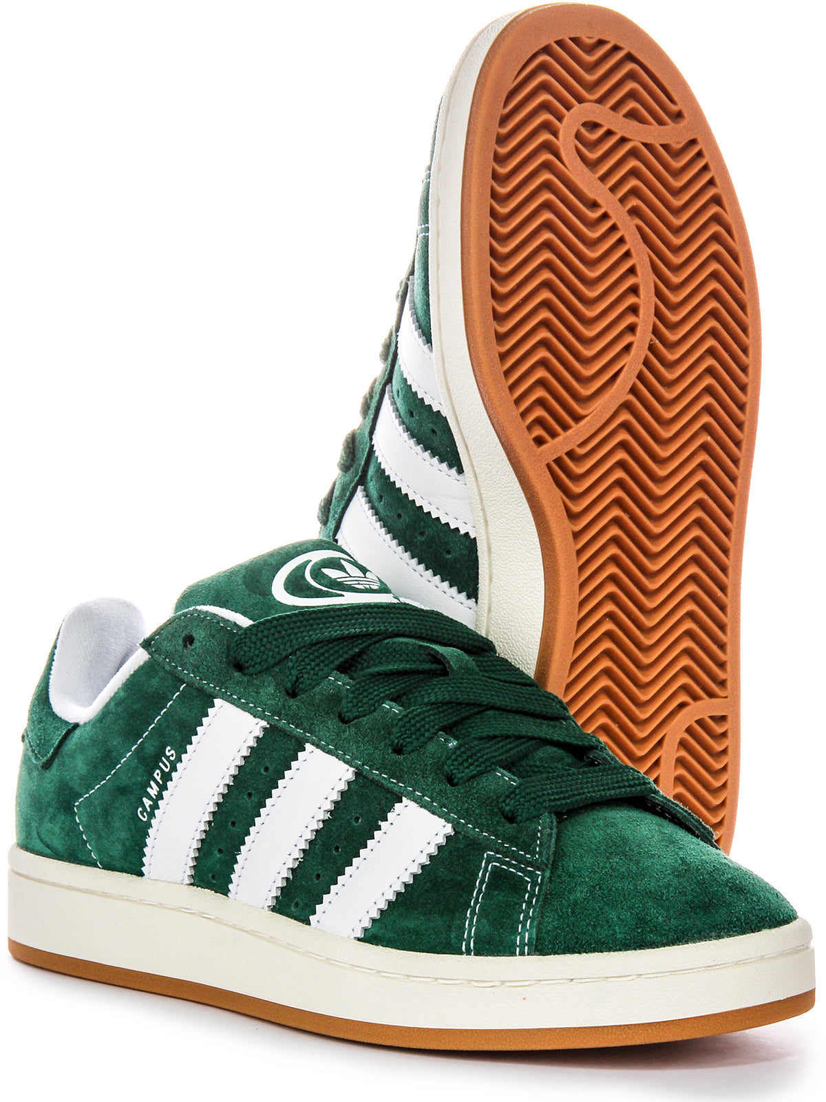 Adidas Campus 00S sneakers voor heren in groen suède leer, 3-strepen stijl Era zelfverdediging