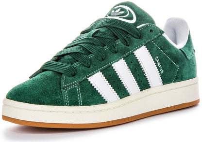 Adidas Campus 00S sneakers voor heren in groen suède leer, 3-strepen stijl Era zelfverdediging