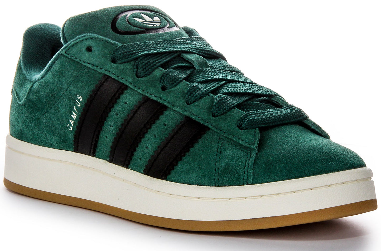 Baskets en cuir suédé vert et noir Adidas Campus 00S