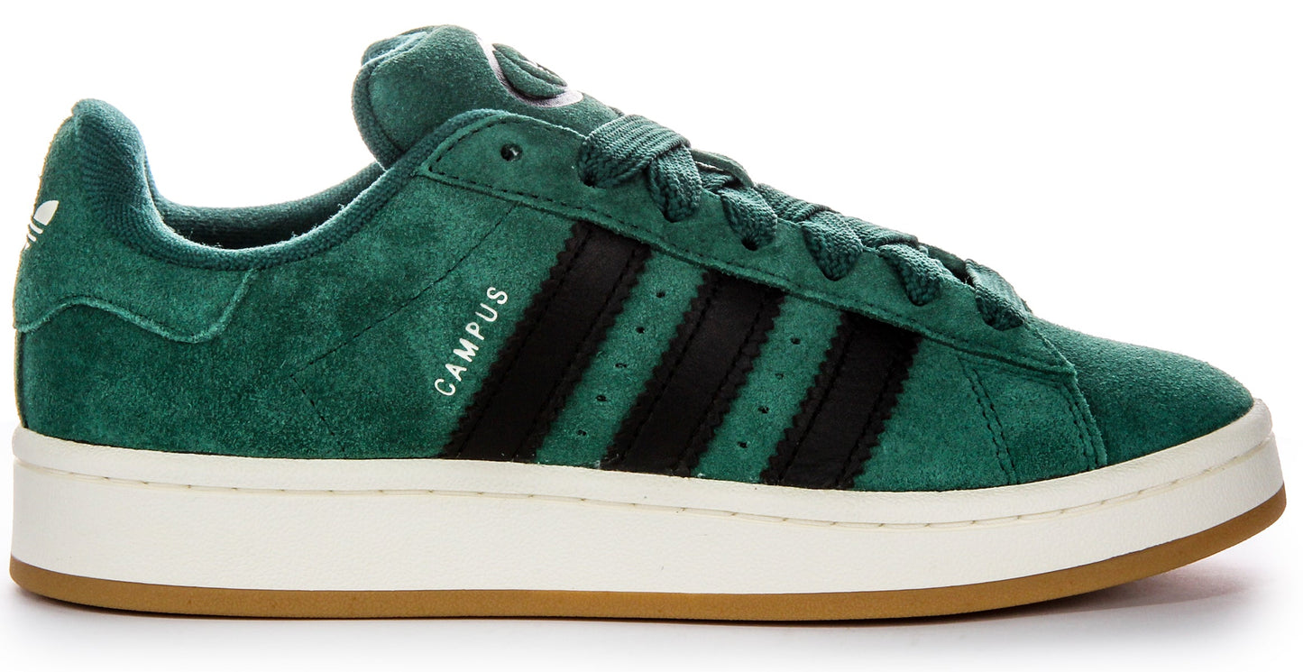 Baskets en cuir suédé vert et noir Adidas Campus 00S