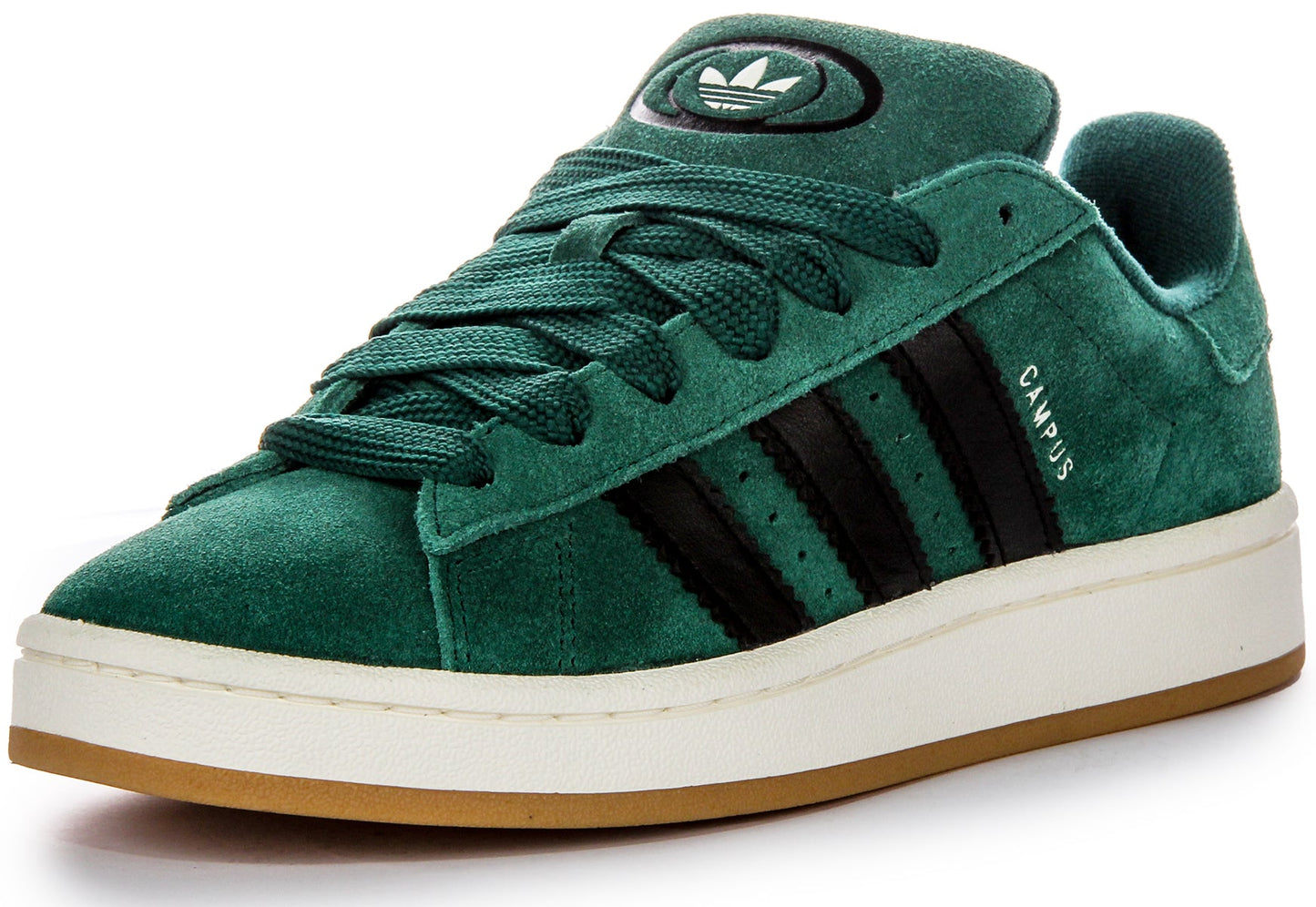 Baskets en cuir suédé vert et noir Adidas Campus 00S