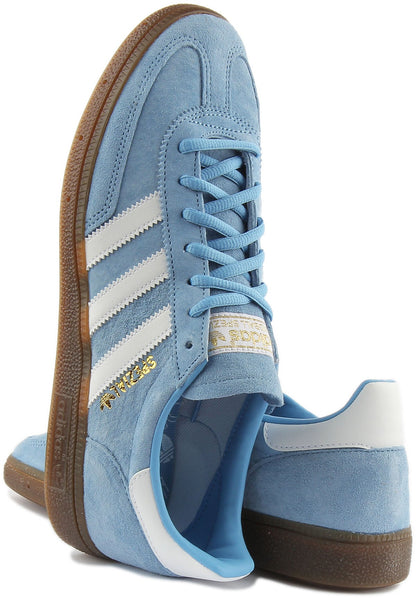 Adidas Handball Spezial Baskets décontractées à lacets style années 70 pour hommes en bleu clair