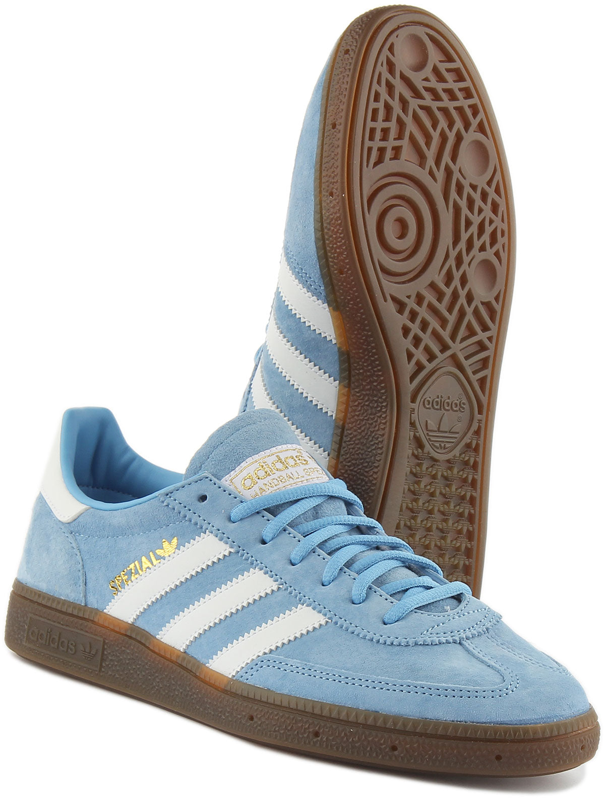 Adidas Handball Spezial Baskets décontractées à lacets style années 70 pour hommes en bleu clair