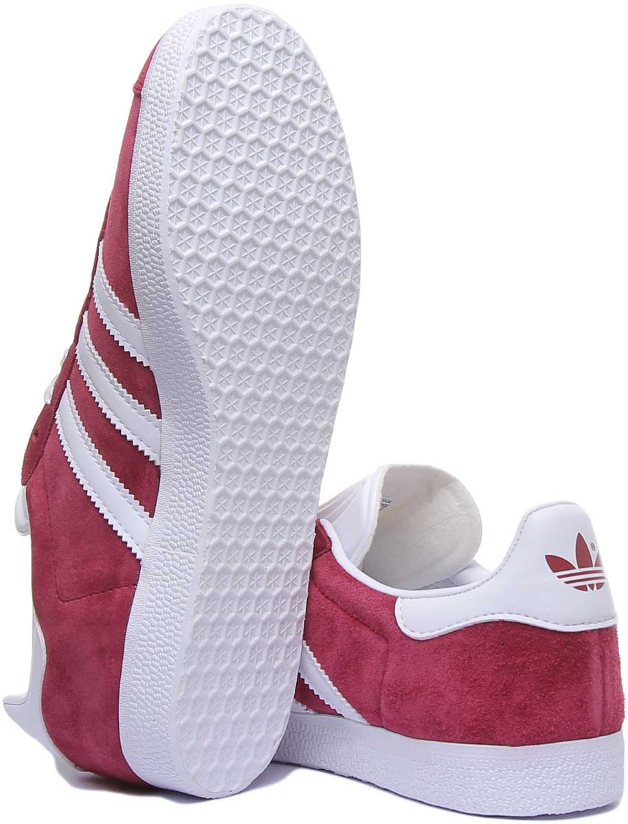 Adidas Gazelle Baskets à lacets vintage reissue des années 60 poure en maroon
