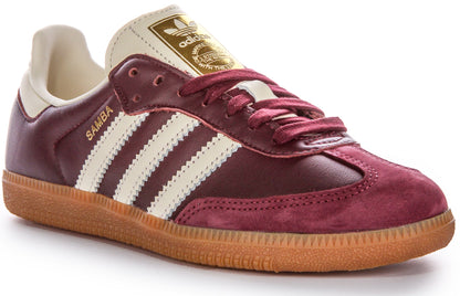 Baskets rétro classiques Adidas Samba OG à lacets pour hommes et femmes en cuir marron foncé