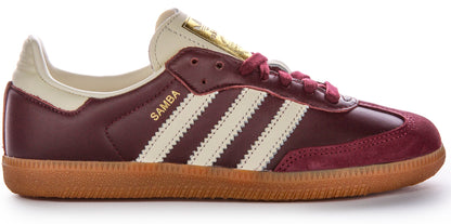 Baskets rétro classiques Adidas Samba OG à lacets pour hommes et femmes en cuir marron foncé
