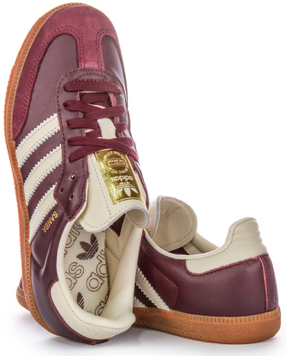 Baskets rétro classiques Adidas Samba OG à lacets pour hommes et femmes en cuir marron foncé
