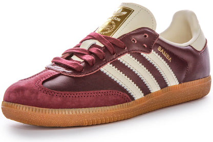 Baskets rétro classiques Adidas Samba OG à lacets pour hommes et femmes en cuir marron foncé