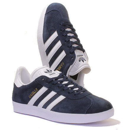 Adidas Gazelle Réédition Vintage unisexe des baskets à lacets des années 60 dans le style marine blanc